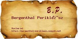 Bergenthal Periklész névjegykártya